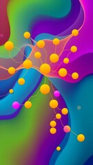 Fototapeta premium Dynamic Abstract Stakeholder Analysis with Flowing, Interconnected Paths in Bright Hues