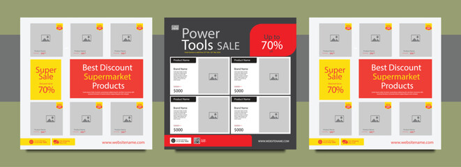 Set of sale banner template designs, Social media post collection, Suitable for social media post, web, internet ads, Digital business marketing banner for social media, Ads template