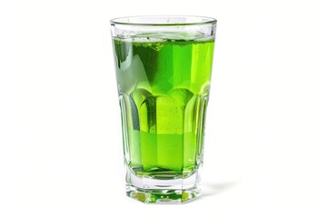 Fototapeta premium Green Beer with Bubbles in a Clear Pint Glass, Isolated for St. Patrick’s Day Artwork