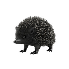 Obraz premium Monochrome 3D Render of a Cute Hedgehog