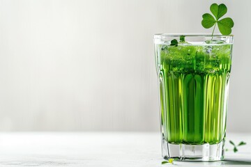 St. Patrick’s Themed Green Beer in a Mug with Clipping Path on White Background