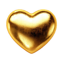 Shiny golden heart symbolizing love and affection in design.