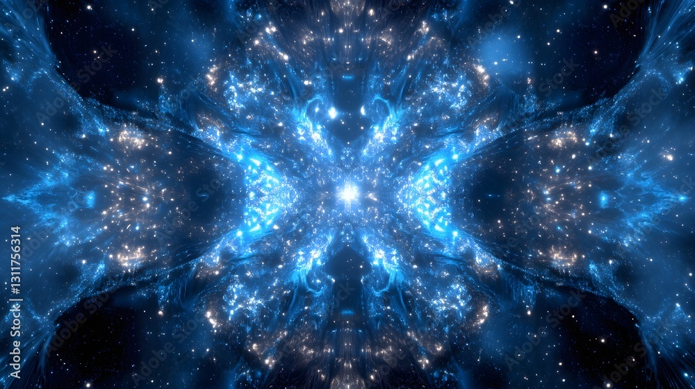 Canvas Prints celestial kaleidoscope a cosmic blue nebula display