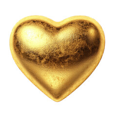 Shiny golden heart symbolizing love and connection.