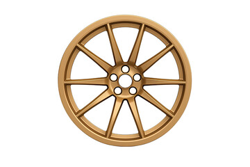 Obraz premium Stylish golden wheel design for modern vehicles and accessories.