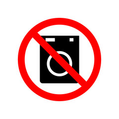 no washing machine vector icon, flat design symbol