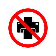 vector icons are prohibited from using printers, flat design symbols