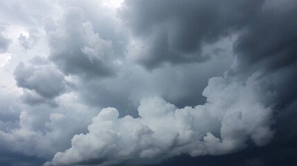 Moody Cumulonimbus Clouds with Heavy Rain
