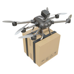 3D Rendered Drone Delivery with Detailed Realistic Effects High Quality Transparent PNG