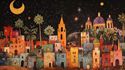 Obraz premium San Miguel de Allende Night Scene Image