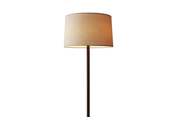 simple. elegant floor lamp with a cylindrical shade in a neutral fabric. standing on a slender pole the lamp emits a warm glow. creating a cozy atmosphere. making it suitable for various indoor settin