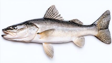 Obraz premium Speckled Fish on White Background Close Up