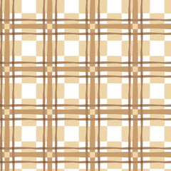 Rough Scottish traditional beige tartan pattern for fabric and textile printing, wallpaper, background and wrapping paper