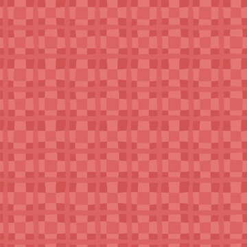 Scottish traditional red tartan pattern with hearts for fabric and textile printing, wallpaper, background and wrapping paper.