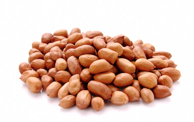 Peanuts isolated on the white background