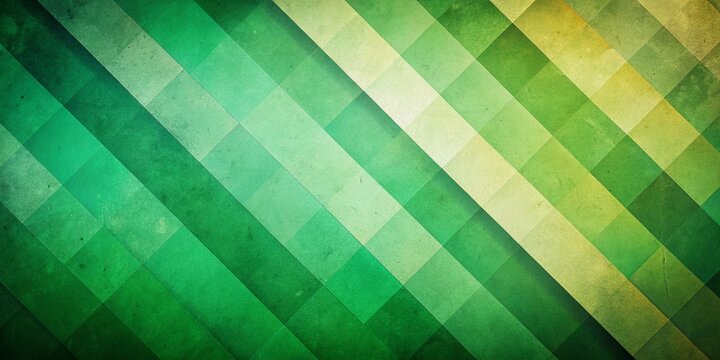 Vintage Green Geometric Diagonal Abstract Background - Retro Style Gradient Texture