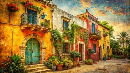 Fototapeta premium Vintage Hand-Painted Architectural Textures: Freeform Design Stock Photo