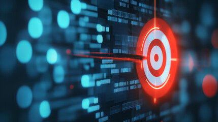 Fototapeta premium Target symbol on digital background, representing focused strategy and precision