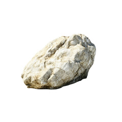 Obraz premium Single Large Light Beige Rock Isolated on White Background