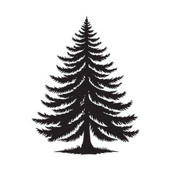 Douglas Tree Silhouette - Minimalist Tree Design - Douglas Tree Vector - Illustration of Douglas Tree.