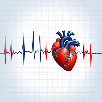 monomorphic ventricular tachycardia findings on electrocardiogram with snake vector illustration