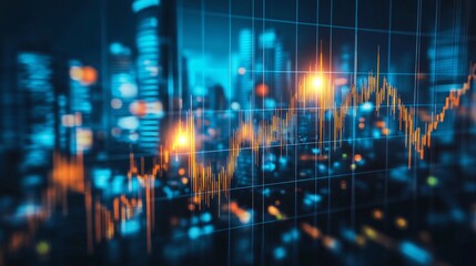 Naklejka premium Steady Upward Trajectory of Stock Market Chart