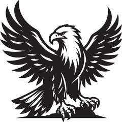 Fototapeta premium black eagle tattoo vector, eagle silhouette vector, eagle logo vector, eagle vector icon, eagle silhouette vector isolated on white background