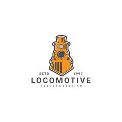 Locomotive Logo Design Train Engine Vector Template