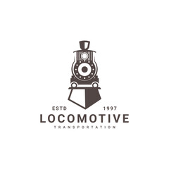 Locomotive Logo Design Train Engine Vector Template