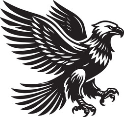 Obraz premium black eagle tattoo vector, eagle silhouette vector, eagle logo vector, eagle vector icon, eagle silhouette vector isolated on white background