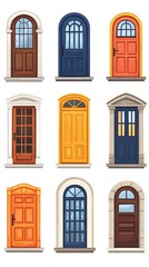 Obraz premium Collection of twelve diverse doors.