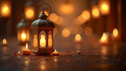 Elegant Lantern Glows in Festive Ambiance