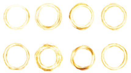 Golden Rings Isolated on White:  Design Elements for Projects, Backgrounds, and More