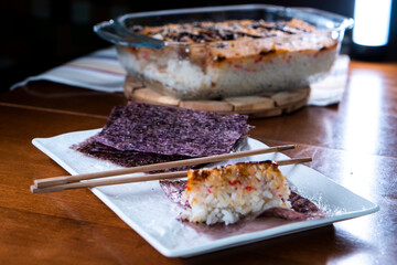 Easy Sushi Bake. Sushi Casserole.