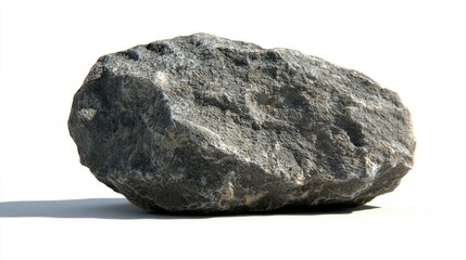 Fototapeta premium Gray rock, isolated on white background (1)