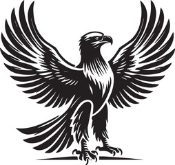 Obraz premium black eagle tattoo vector, eagle silhouette vector, eagle logo vector, eagle vector icon, eagle silhouette vector isolated on white background