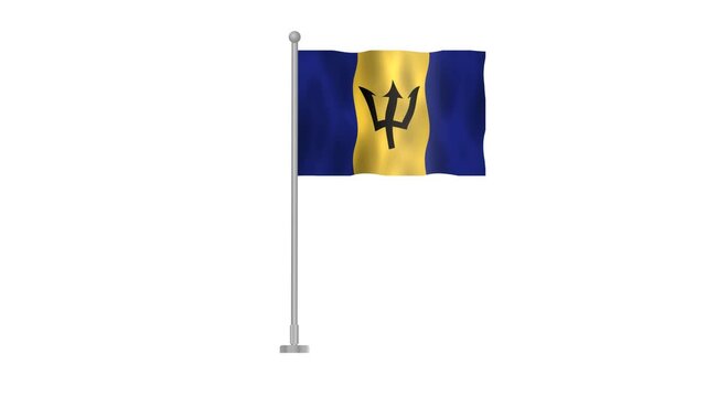 Barbados Flag Waving Transparent Background
