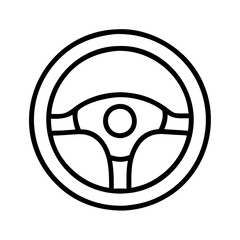steering wheel icon, steering wheel line art - simple line art of steering wheel, perfect for steering wheel logos and icons