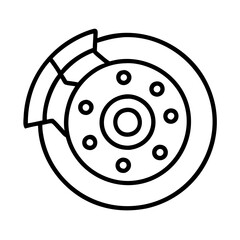 brake disc icon, brake disc line art - simple line art of brake disc, perfect for brake disc logos and icons