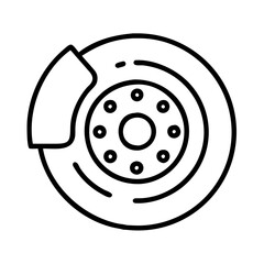 brake disc icon, brake disc line art - simple line art of brake disc, perfect for brake disc logos and icons