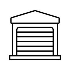 garage door icon, garage door line art - simple line art of garage door, perfect for garage door logos and icons