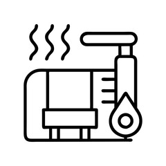heating system icon, heating system line art - simple line art of heating system, perfect for heating system logos and icons