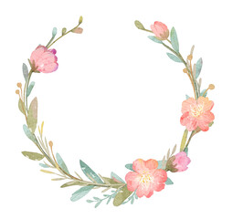 frame of pink flowers