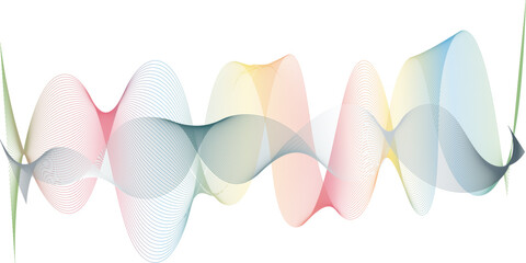 abstract multicolwave line on the white background image unique pattern graphics element modern summer creative gradient effect on the line vector illustration futuristic technological canvas template