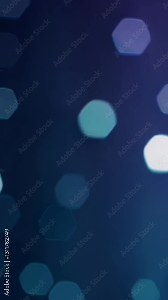 Poster iridescent bokeh transition with soothing light effects and hexagon patterns