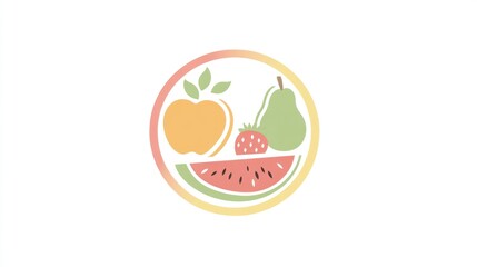 Colorful fruit graphic design, healthy eating, vibrant colors