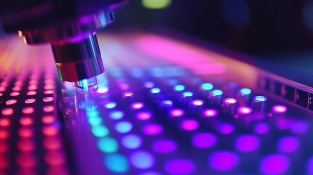 Detailed DNA Microarray Slide Close-Up