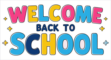 Back to school fun and colorful typography vector design. Welcome back to school typography vector. Colorful typography welcome back to school vector for t-shirt
