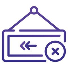 Close Sign Gradient Line Icon