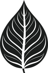Elegant Leaf Silhouette - Eco-Friendly Nature Vector for Earth Day